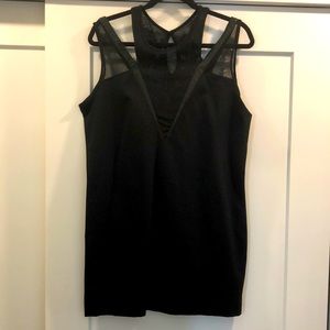 Sexy Little Black Dress with Mesh Cutouts